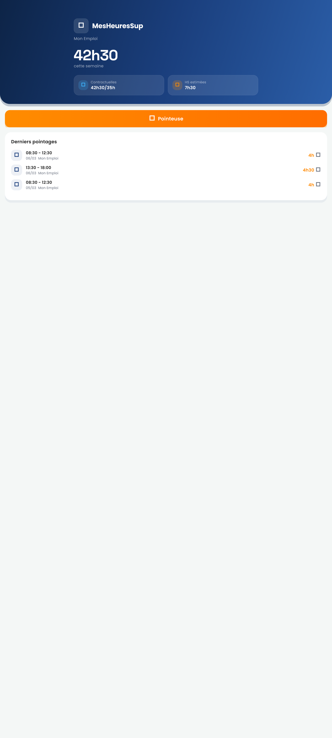 MesHeuresSup screenshot 1